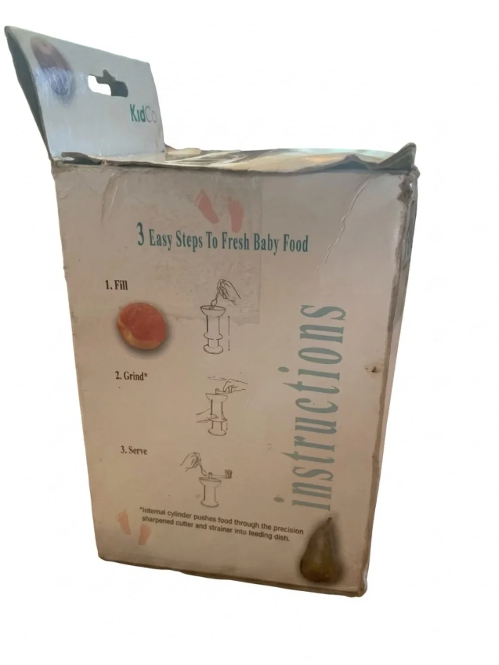 KidCo White Food Mill with Serving Spoon - Compact Kitchen Tool